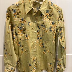 Liz Claiborne Liz Wear Floral Button Up Long Sleeve Shirt Medium